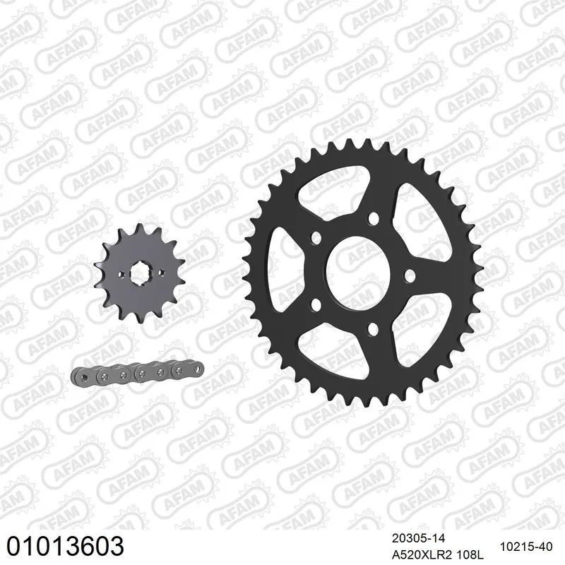 01013603 AFAM Kettensatz Stahl 520 XLR2 14x40 - Honda CRM 125 R 1990-94 - 01013603