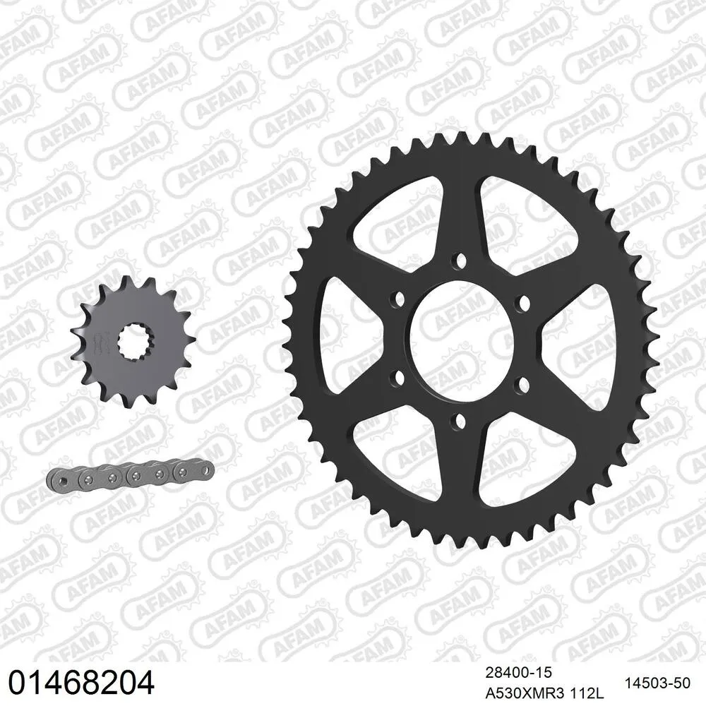 01468204 AFAM Kettensatz Stahl 530 XMR3 15x50 - Suzuki GS 550 M 1981-82 - 01468204