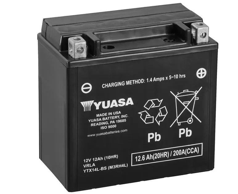 Yuasa YTX14L-BS AGM Batterie 12V 12 AH (CP) mit Säurepack Yuasa YTX14L-BS AGM Batterie 12V 12 AH (CP) mit Säurepack