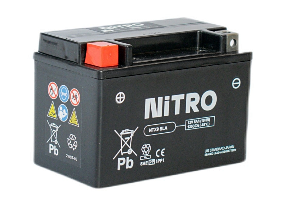 Nitro NTX9 SLA AGM Gel Batterie 12V 8 Ah ab Werk gefüllt