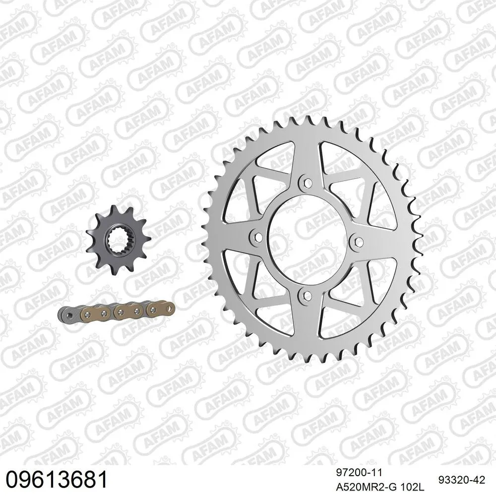 09613681 AFAM Kettensatz Aluminium 520 MR2-G 11x42 - Gasgas TXT 125 Factory Replica 2005-18 - 09613681