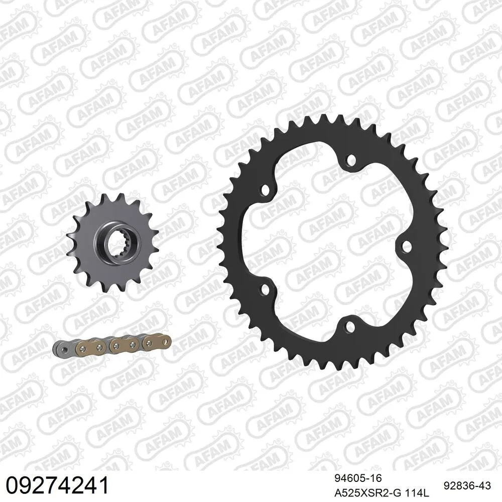 09274241 AFAM Kettensatz Stahl 525 XSR2-G 16x43 - Mv Agusta F3 675 2011-18 - 09274241