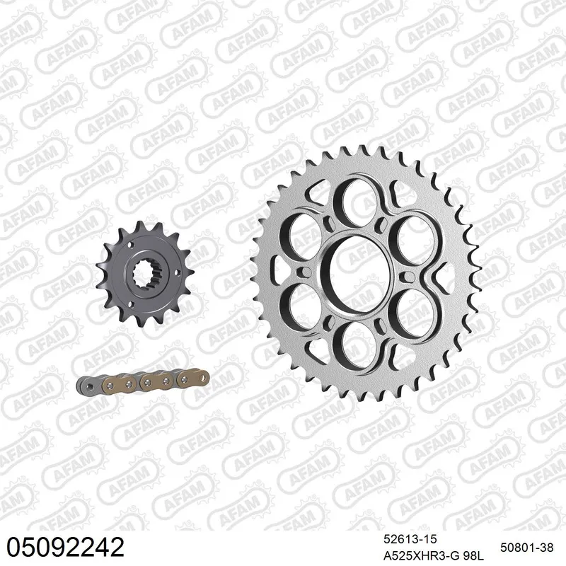 AFAM Kettensatz Stahl 525 XHR3-G 15x38 - Ducati 1098 2007-09 - 05092242