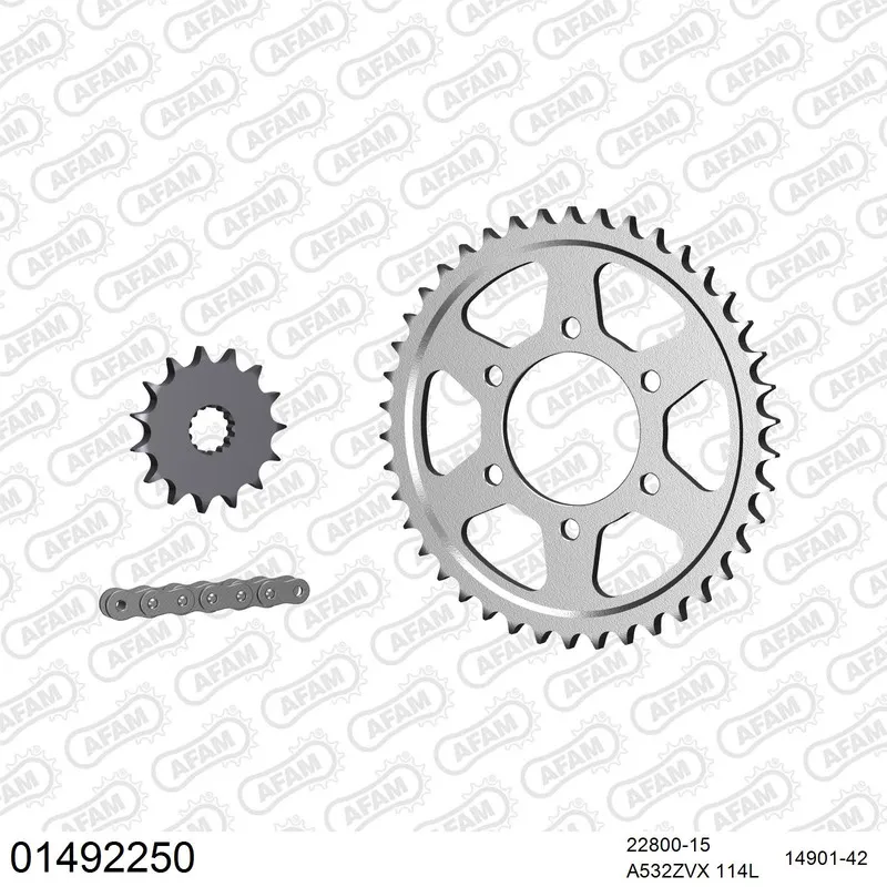 01492250 AFAM Kettensatz Stahl 532 ZVX 15x42 - Suzuki GSX-R 1100 W 1993-94 - 01492250