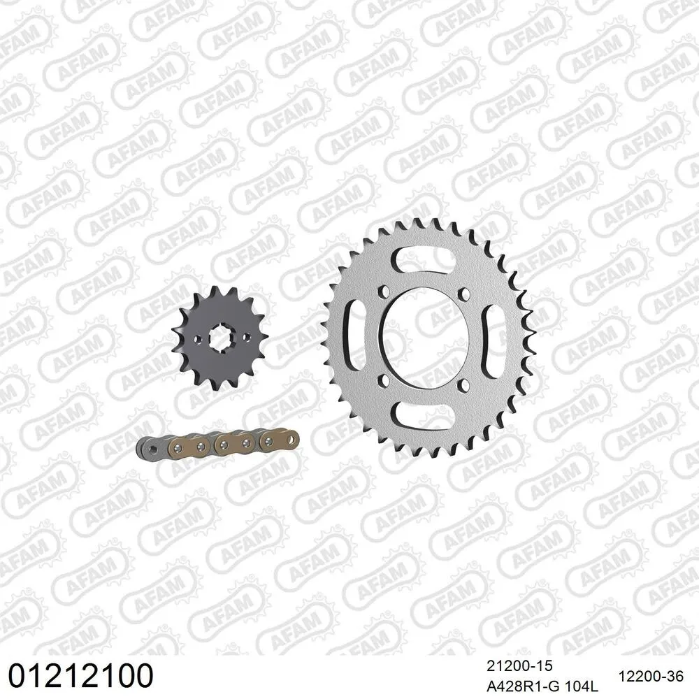 AFAM Kettensatz Stahl 428 R1-G 15x36 - Yamaha T 115 Crypton 2009 - 01212100