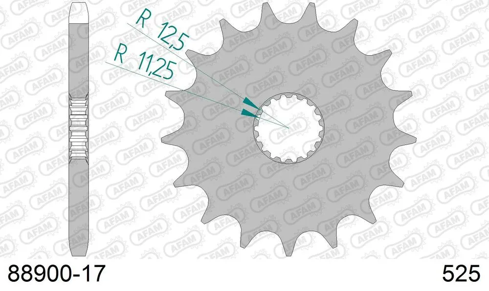 AFAM Kettensatz Stahl 525 XSR2-G 17x37 - Triumph Bonneville Bobber 2017-23 - KIT107971
