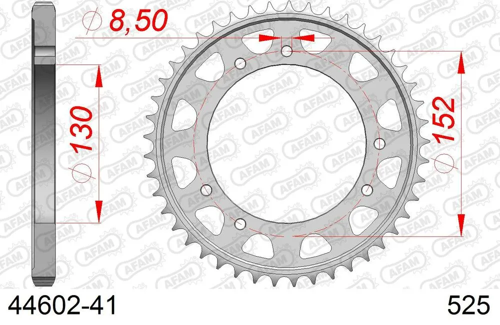 AFAM Kettensatz Stahl 525 XSR2-G 16x41 - Cagiva 1000 Navigator 2000-05 - 04489551
