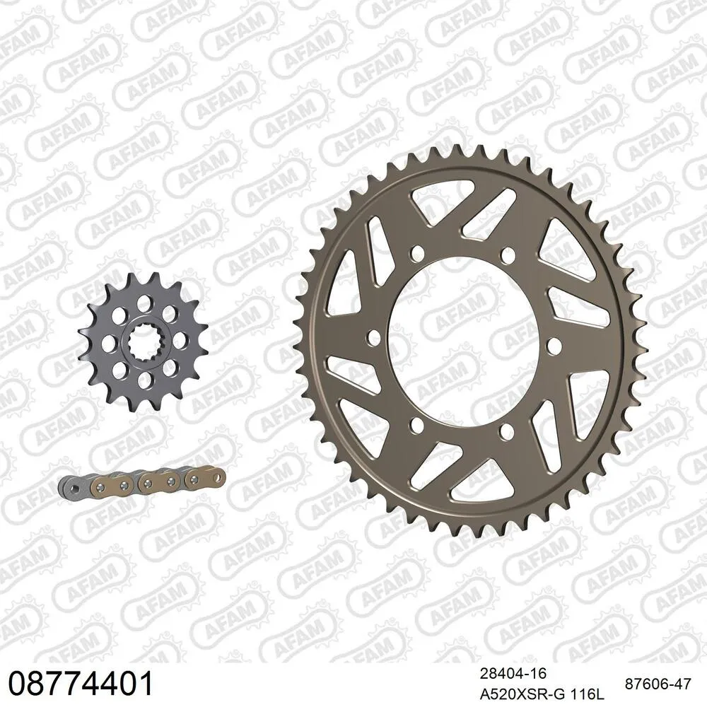 08774401 AFAM Kettensatz Aluminium 520 XSR-G 16x47 - Triumph Daytona 675 2006-12 - 08774401