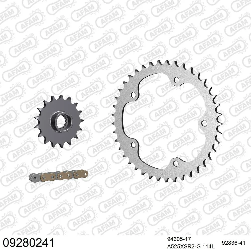 09280241 AFAM Kettensatz Stahl 525 XSR2-G 17x41 - Mv Agusta F3 800 2012-16 - 09280241