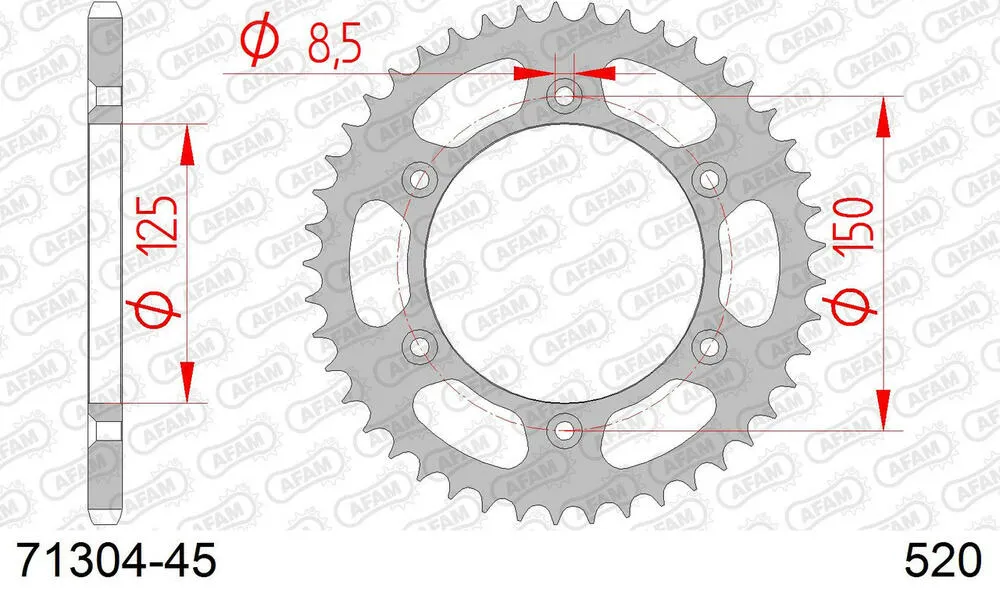 AFAM Kettensatz Stahl 520 XRR3-G 14x45 - Gasgas EC 250 2012-24 - KIT107251