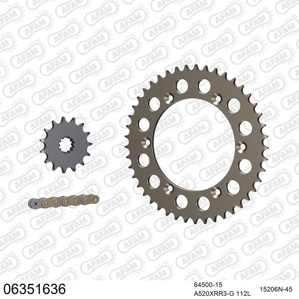 06351636 AFAM Kettensatz Aluminium 520 XRR3-G 15x45 - Husqvarna SM 450 R 2003-10 - 06351636