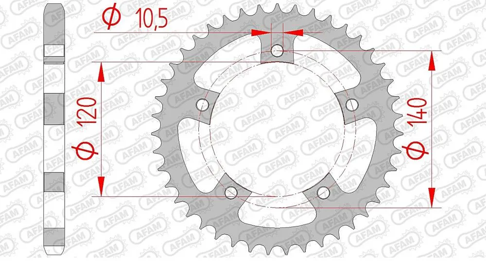AFAM Kettensatz Stahl 525 XRR 17x43 - Triumph 800 Bonneville / T100 2001-06