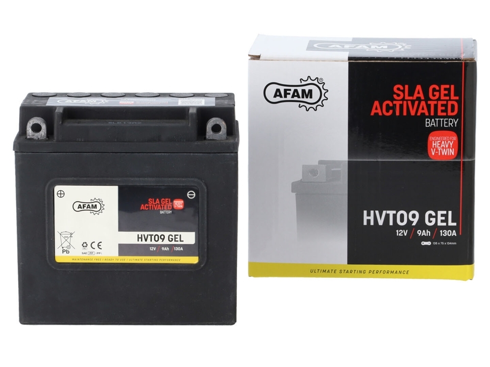 AFAM HVT 09 GEL SLA Batterie 12V 9AH 130A - Einbaufertig (66006-70 YB7-A CB7-A HVT09)