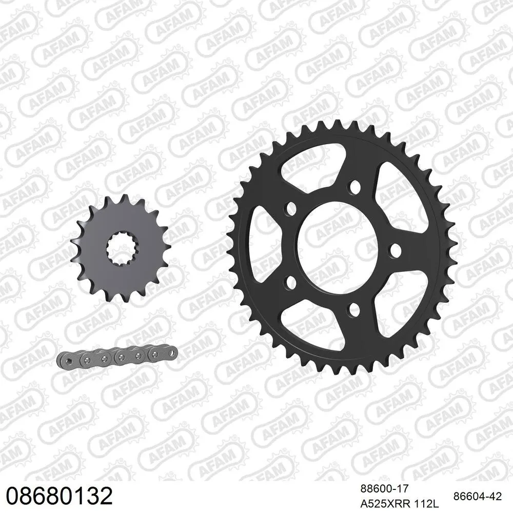 AFAM Kettensatz Stahl 525 XMR3 17x42 - Triumph Bonneville America 800 2002-06 - 08680132