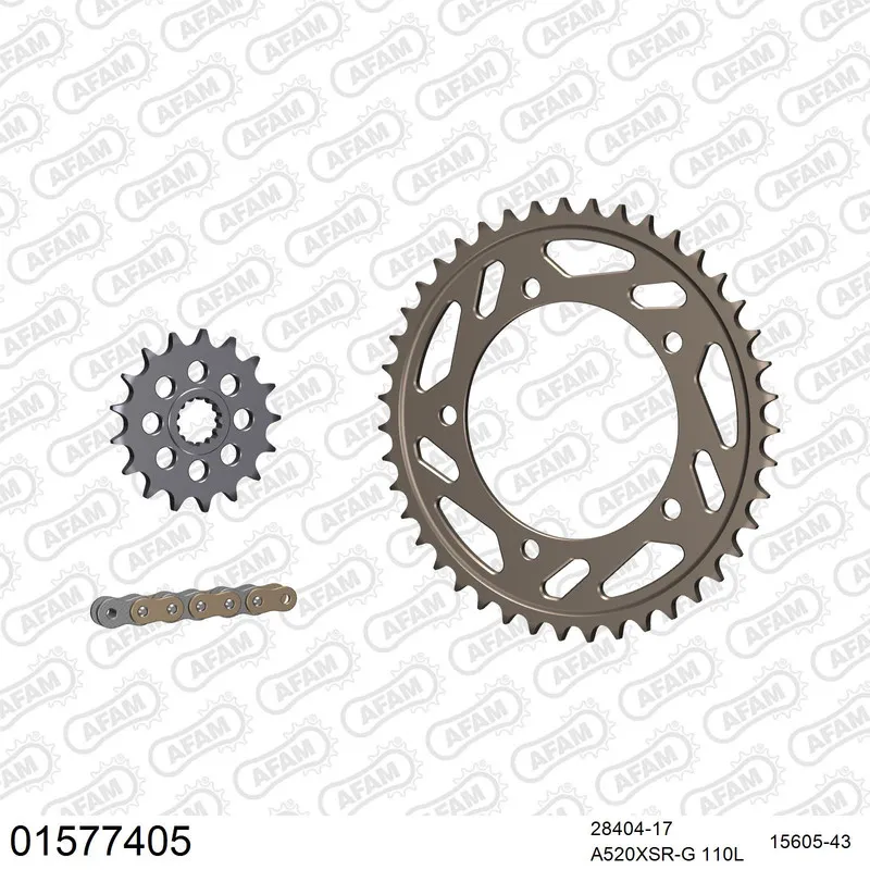 01577405 AFAM Racing Kettensatz Aluminium 520 XSR-G 17x43 - Suzuki GSX-R 750 2004-05 - 01577405