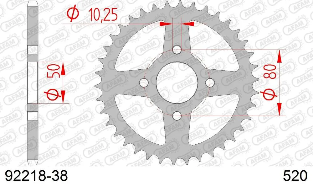 92218-38 AFAM Kettensatz Stahl 520 XRR3-G 15x38 - E-ton VXL 250 ST Vector 2006-11 - 17026900