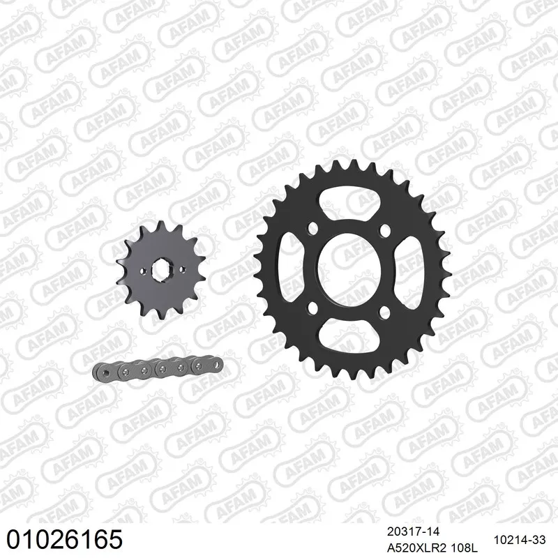 01026165 AFAM Kettensatz Stahl 520 XLR2 14x33 - Honda CMX 250 1988 - 01026165