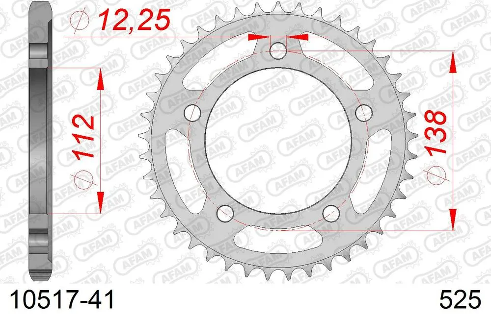 AFAM Kettensatz Stahl 525 XMR3 15x41 - Honda CBF 500 2004-07 - KIT101081