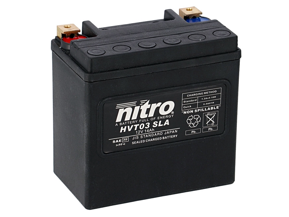 Nitro HVT 03 SLA AGM Gel Batterie 12V 14 Ah ab Werk gefüllt