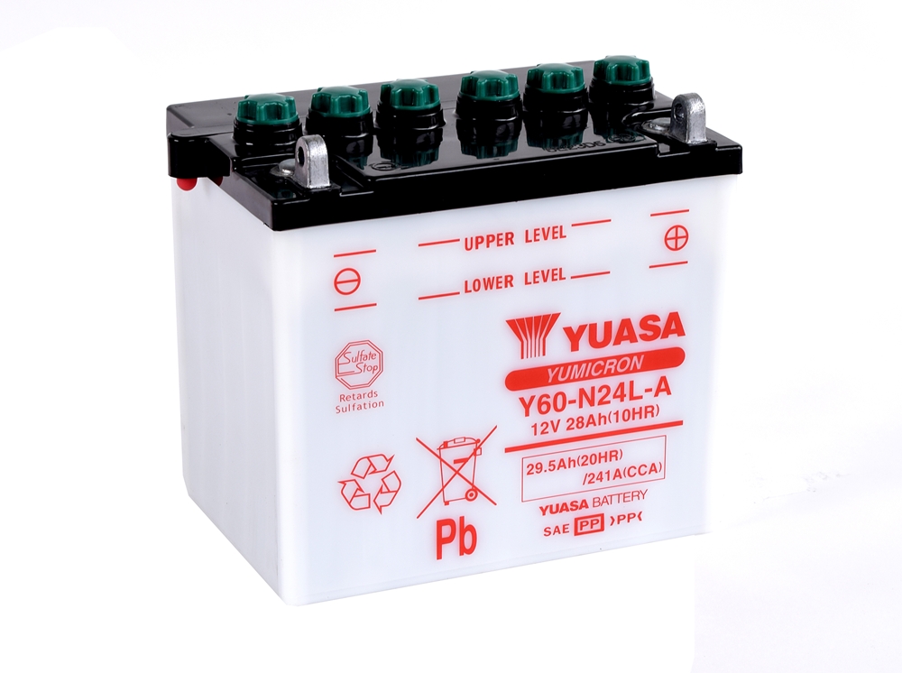 Yuasa Y60-N24L-A Batterie YuMicron® 12V 24 AH (CP) mit Säurepack