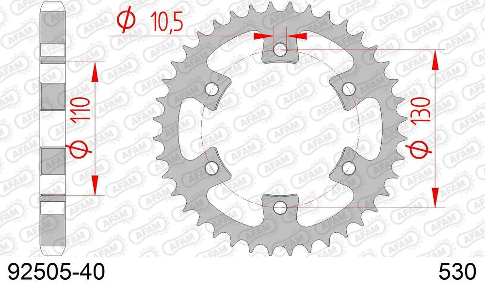 AFAM Kettensatz Stahl 530 XMR3 16x40 - Bombardier Brp DS 650 Baja-X 2004-07 - 09273901
