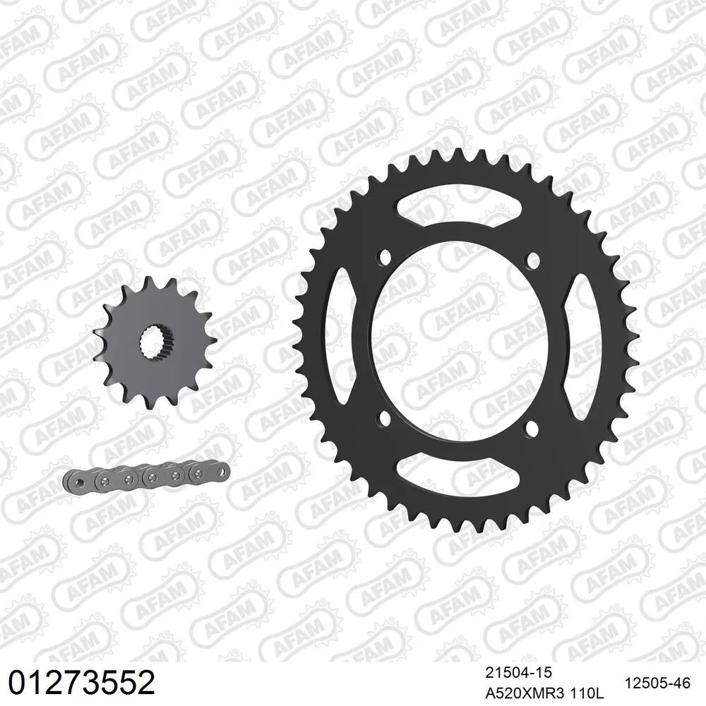 01273552 AFAM Kettensatz Stahl 520 XMR3 15x46 - Yamaha XTZ 660 Tenere 1996-00 - 01273552