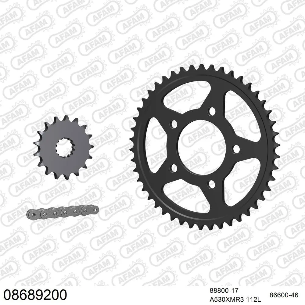 08689200 AFAM Kettensatz Stahl 530 XMR3 17x46 - Triumph Trophy 1000 1992 - 08689200