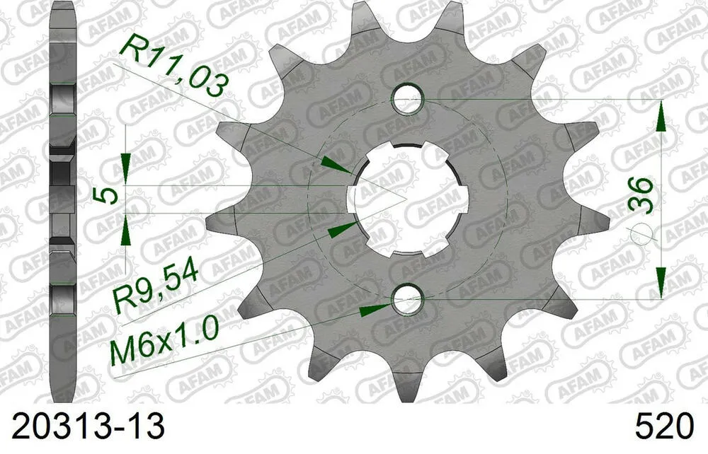 20313-13 AFAM Kettensatz Stahl 520 XRR3-G 13x38 - Honda TRX 300 EX 1993-08 - 01030900