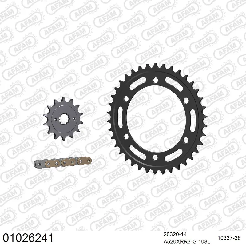 01026241 AFAM Kettensatz Stahl 520 XRR3-G 14x38 - Honda CBR 250 R 2011-13 - 01026241