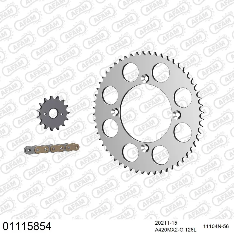 AFAM Kettensatz Aluminium 420 MX2-G 15x56 - Honda CRF 150 R 2007-24 - 01115854