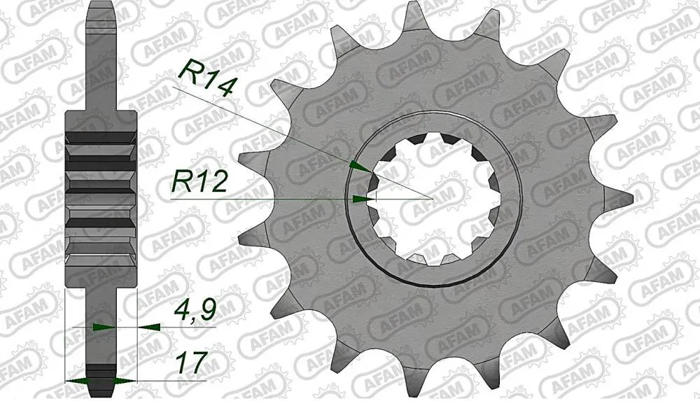 AFAM Kettensatz Stahl 525 XRR 15x43 - Honda CBF 600 S 2004-07