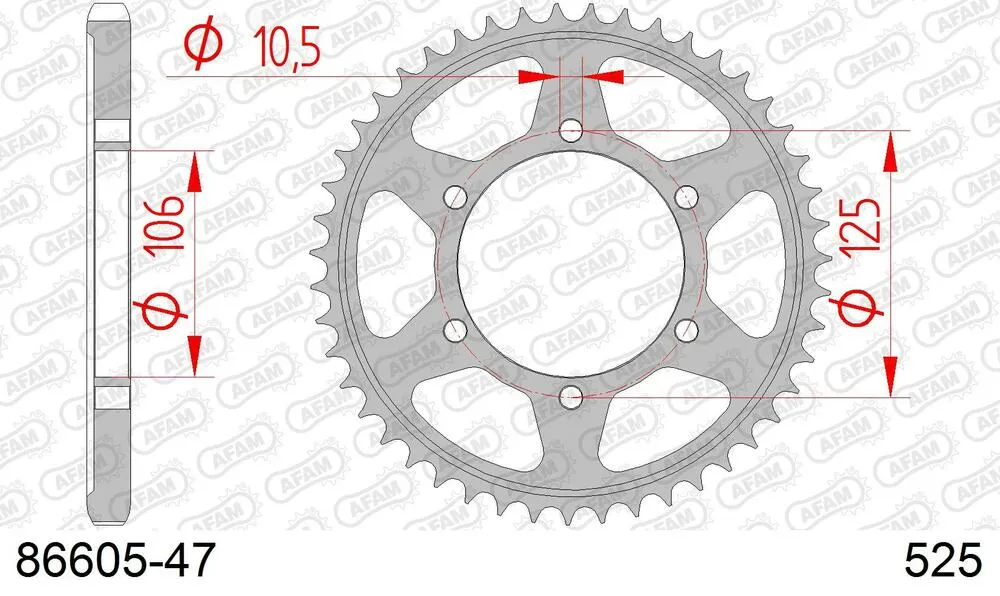 AFAM Kettensatz Stahl 525 XSR2-G 16x47 - Triumph Street Triple 675 2013-16 - 08674201
