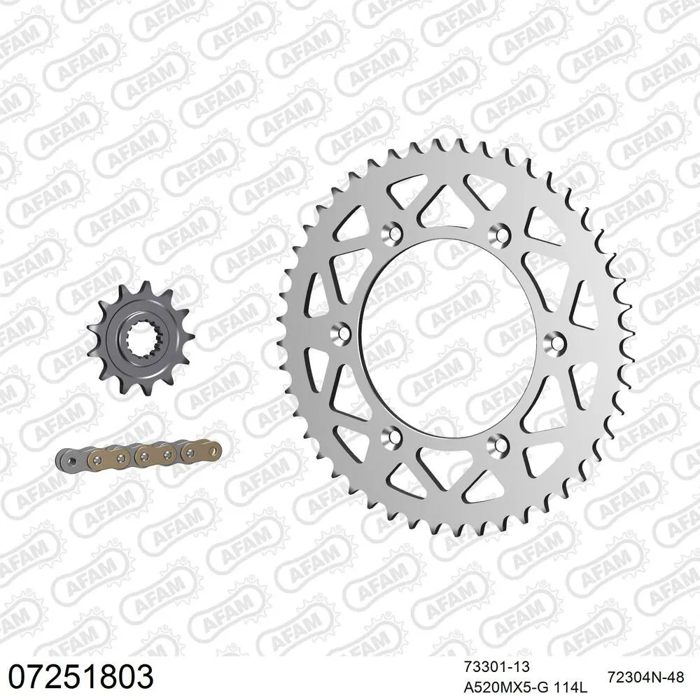 07251803 AFAM Kettensatz Aluminium 520 MX6-GG 13x48 - KTM SX-F 450 2016-19 - 07251803