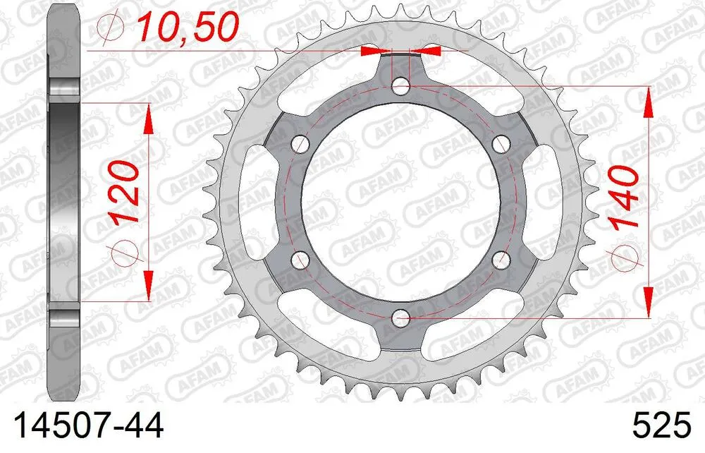14507-44 AFAM Kettensatz Stahl 525 XMR3 16x44 - Suzuki GSX-R 750 SRAD 1998-99 - 01477247