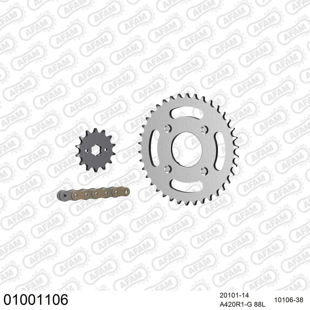 AFAM Kettensatz Stahl 420 R1-G 14x38 - Honda CF 50 1979-94 - 01001106