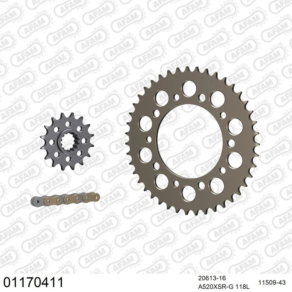 AFAM Racing Kettensatz Aluminium 520 XSR-G 16x43 - Honda CB 600 F 2007-13 - 01170411