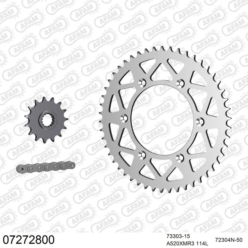 07272800 AFAM Kettensatz Aluminium 520 XMR3 15x50 - KTM MX 620 1994 - 07272800