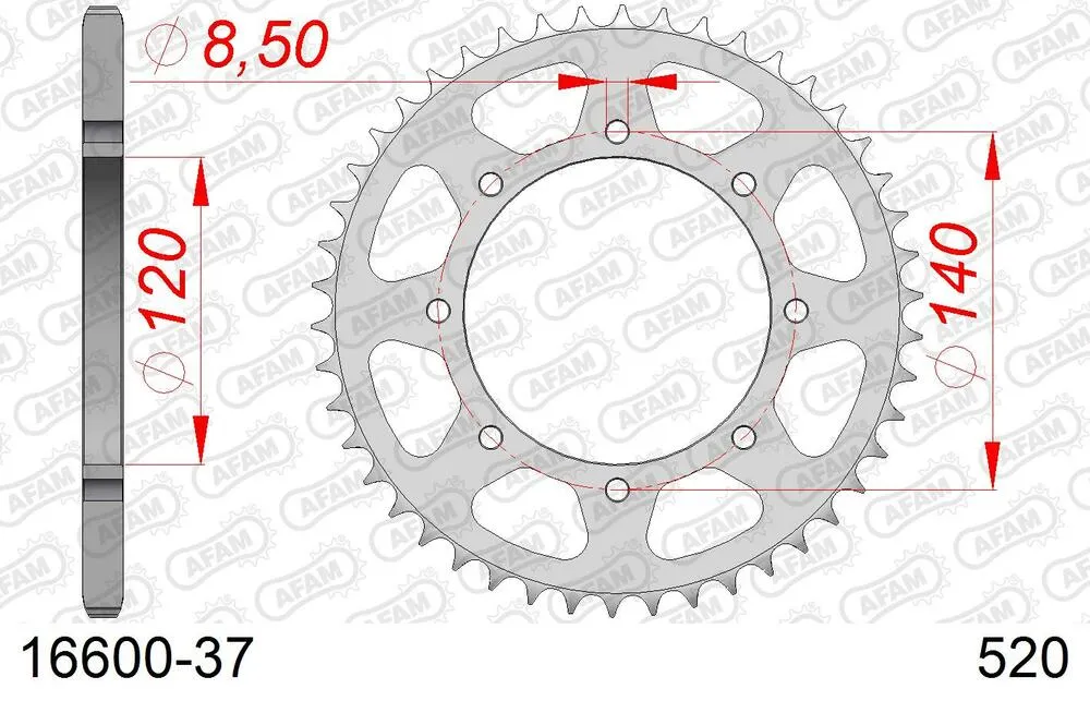 AFAM Kettensatz Stahl 520 XMR3 15x37 - Kawasaki W 800 2019-24 - 01680101