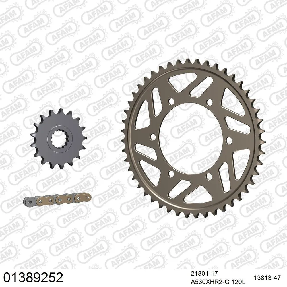 AFAM Kettensatz Aluminium 530 XHR2-G 17x47 - Yamaha YZF-R 1 2009-14 - 01389252