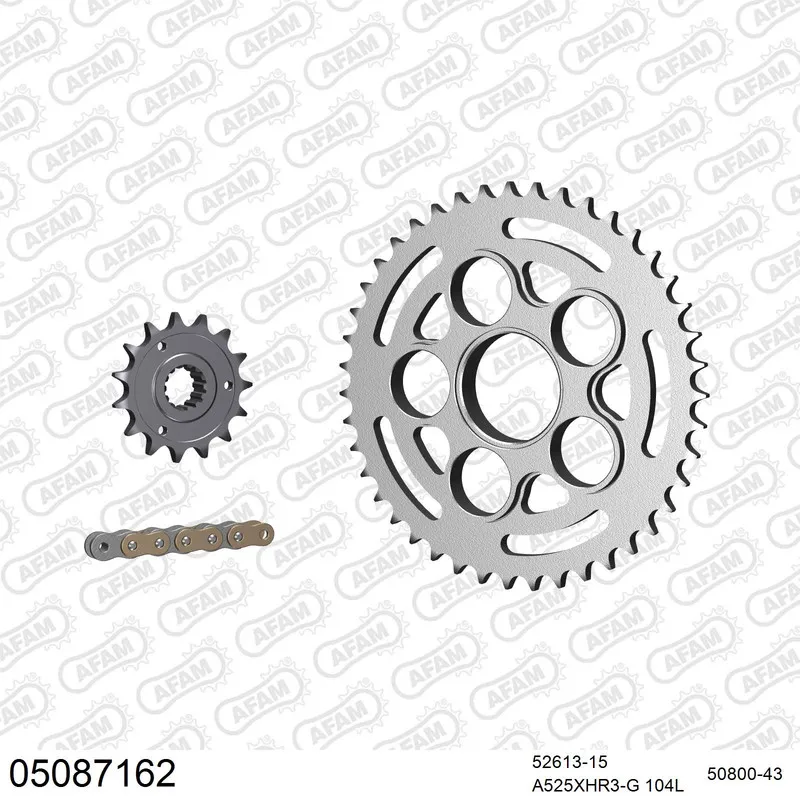 AFAM Kettensatz Stahl 525 XHR3-G 15x43 - Ducati 998 S4R Monster Testastretta 2006-08 - 05087162