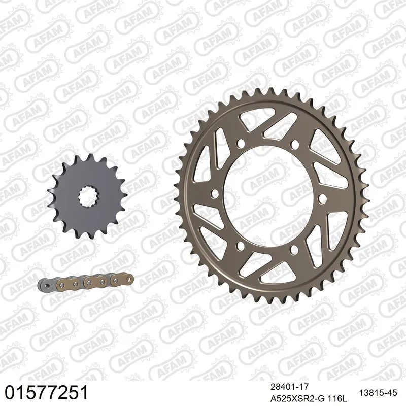 01577251 AFAM Kettensatz Aluminium 525 XSR2-G 17x45 - Suzuki GSX-R 750 2011-17 - 01577251