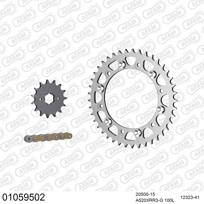 01059502 AFAM Kettensatz Stahl 520 XRR3-G 15x41 - Honda XL 500 R 1982 - 01059502