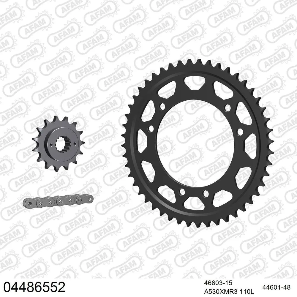 04486552 AFAM Kettensatz Stahl 530 XMR3 15x48 - Cagiva E 900 ie GT 1991-92 - 04486552