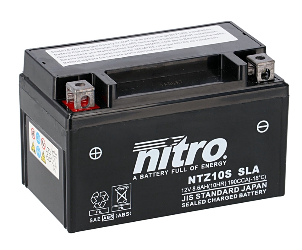 Nitro NTZ10S SLA AGM Gel Batterie 12V 8.6 Ah ab Werk gefüllt Nitro NTZ10S SLA AGM Gel Batterie 12V 8.6 Ah ab Werk gefüllt