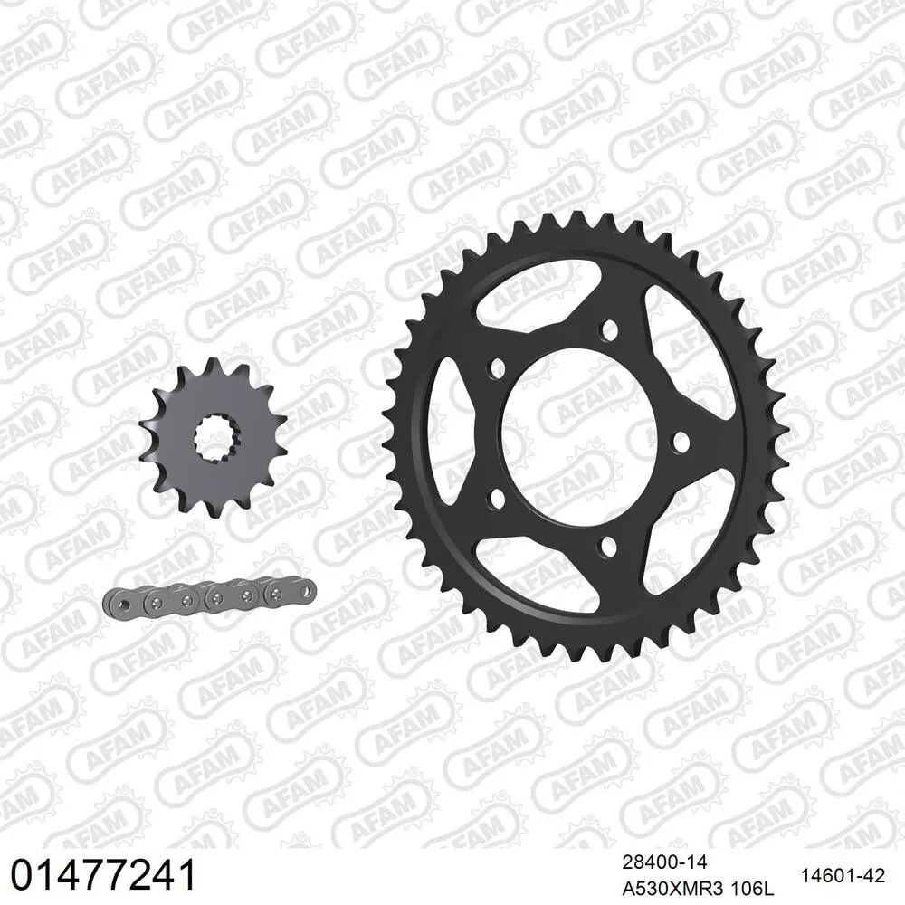 AFAM Kettensatz Stahl 530 XMR3 14x42 - Suzuki GSX-R 750 1985-86 - 01477241