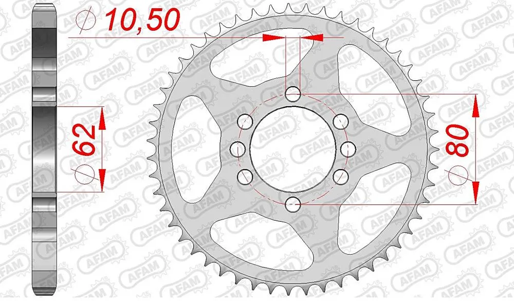 AFAM Kettensatz Stahl 428 R1-G 16x49 - Yamaha DT 125 MX 1978-91