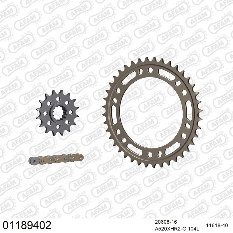 AFAM Racing Kettensatz Aluminium 520 XHR2-G 16x40 - Honda VTR 1000 SP SP1 2000-01 - 01189402