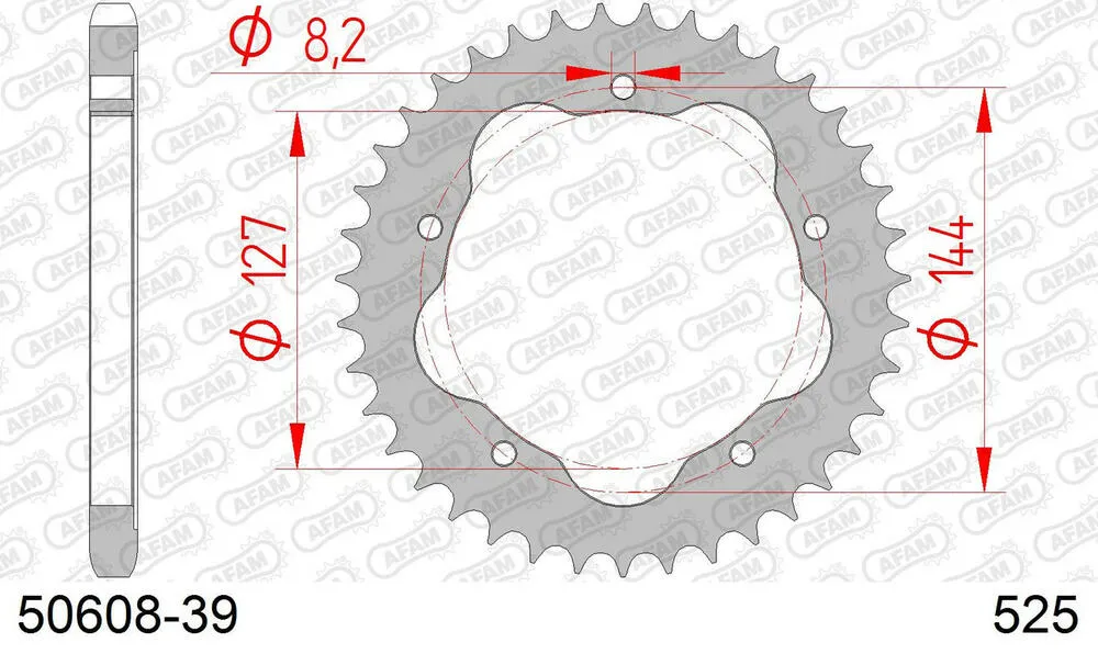 AFAM Kettensatz Stahl 525 XSR2-G 15x39 - Ducati 848 2008-13 - 05083401