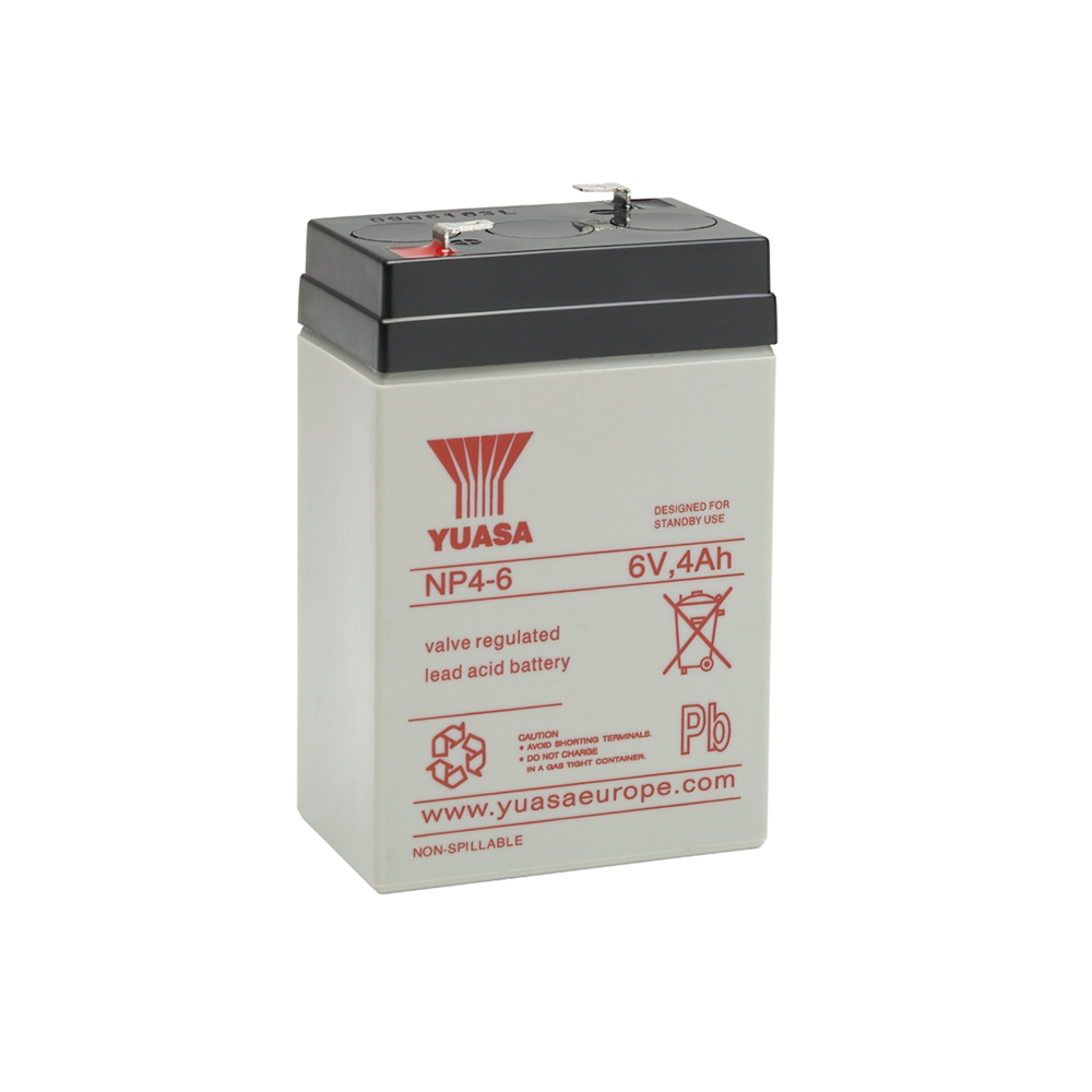Yuasa NP4-6 AGM VRLA Industriebatterie 6V - 4 Ah Yuasa NP4-6 AGM VRLA Industriebatterie 6V - 4 Ah