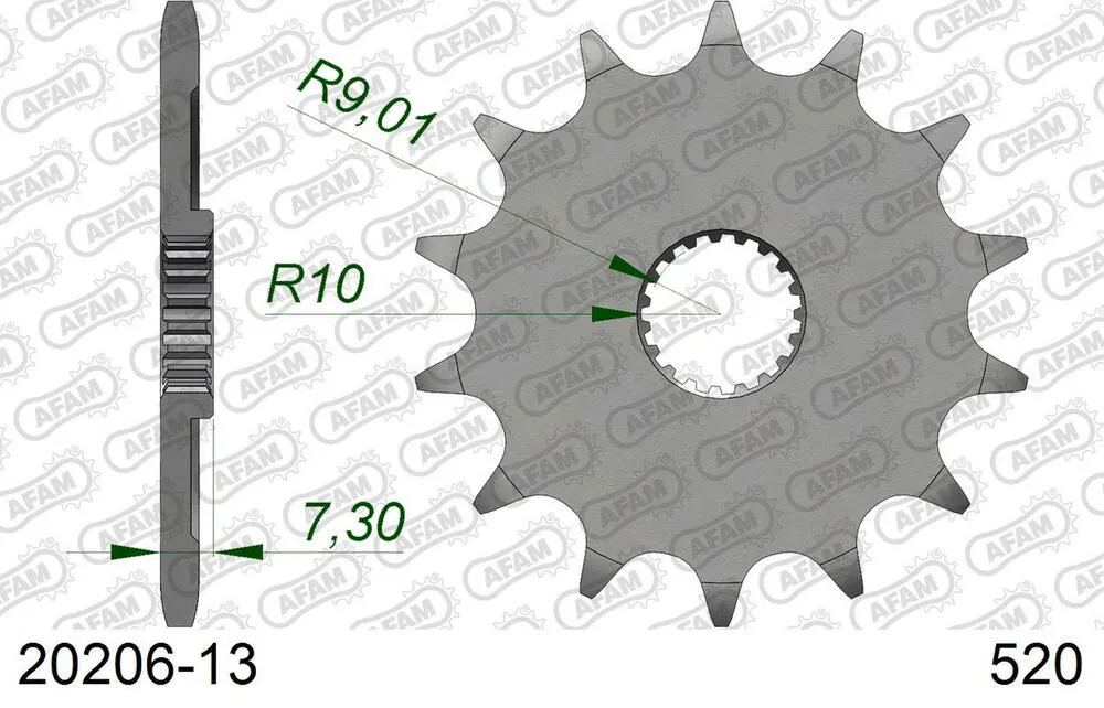 20206-13 AFAM Kettensatz Stahl 520 MR2-G 13x51 - Honda CR 125 R 2002 - 01013804